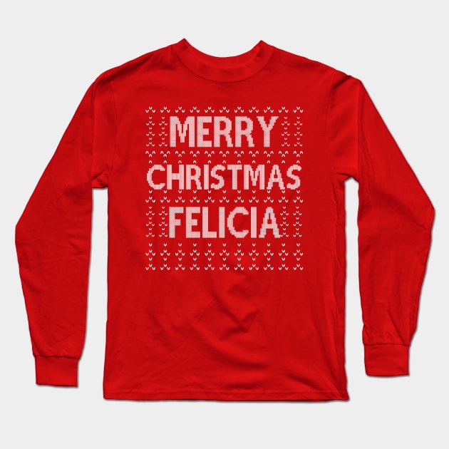 Merry Christmas Felicia Long Sleeve T-Shirt by joshp214